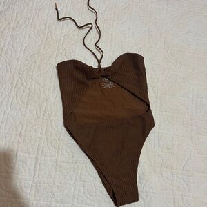 Free People Brown One Piece Swimsuit